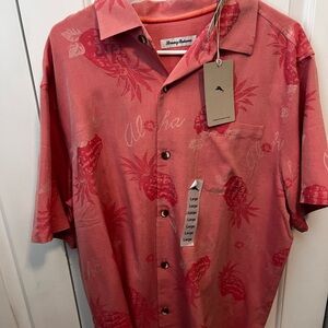 Tommy Bahama Salmon Button Up Shirt (Large)